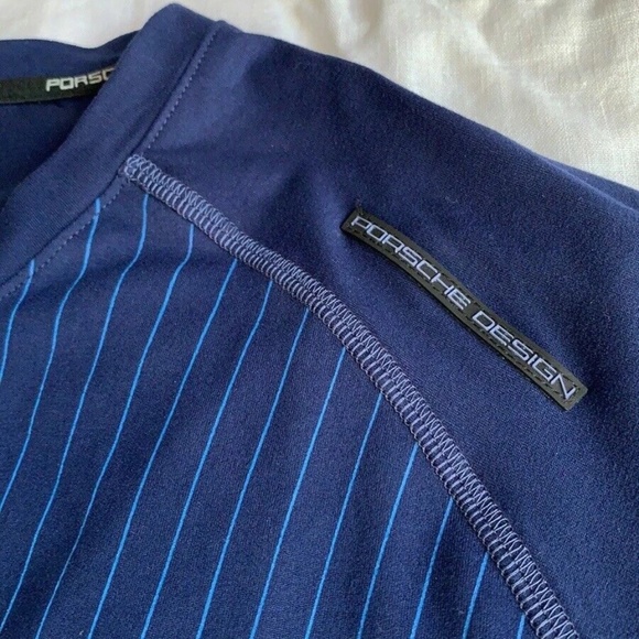 RARE Adidas Porsche Design Navy Blue Athletic Stretch Shirt P’8000 Medium - Picture 4 of 11